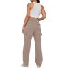 imageTrendy Queen Womens Cargo Sweatpants Wide Leg Baggy Fleece High Waisted Sweats Pants Winter Clothes with PocketsCoffeegrey