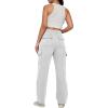 imageTrendy Queen Womens Cargo Sweatpants Wide Leg Baggy Fleece High Waisted Sweats Pants Winter Clothes with PocketsGrey