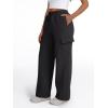 imageTrendy Queen Womens Cargo Sweatpants Wide Leg High Waisted Baggy Drawstring Sweat Pants Fall Flared Pants with PocketsBlack