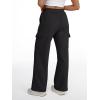 imageTrendy Queen Womens Cargo Sweatpants Wide Leg High Waisted Baggy Drawstring Sweat Pants Fall Flared Pants with PocketsBlack