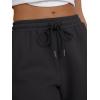 imageTrendy Queen Womens Cargo Sweatpants Wide Leg High Waisted Baggy Drawstring Sweat Pants Fall Flared Pants with PocketsBlack