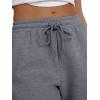 imageTrendy Queen Womens Cargo Sweatpants Wide Leg High Waisted Baggy Drawstring Sweat Pants Fall Flared Pants with PocketsBlack Grey