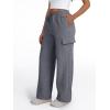 imageTrendy Queen Womens Cargo Sweatpants Wide Leg High Waisted Baggy Drawstring Sweat Pants Fall Flared Pants with PocketsBlack Grey