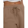 imageTrendy Queen Womens Cargo Sweatpants Wide Leg High Waisted Baggy Drawstring Sweat Pants Fall Flared Pants with PocketsCoffee