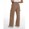 imageTrendy Queen Womens Cargo Sweatpants Wide Leg High Waisted Baggy Drawstring Sweat Pants Fall Flared Pants with PocketsCoffee