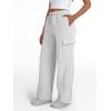 imageTrendy Queen Womens Cargo Sweatpants Wide Leg High Waisted Baggy Drawstring Sweat Pants Fall Flared Pants with PocketsGrey