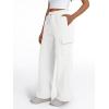 imageTrendy Queen Womens Cargo Sweatpants Wide Leg High Waisted Baggy Drawstring Sweat Pants Fall Flared Pants with PocketsWhite