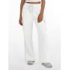 imageTrendy Queen Womens Cargo Sweatpants Wide Leg High Waisted Baggy Drawstring Sweat Pants Fall Flared Pants with PocketsWhite