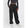 imageTrendy Queen Womens High Waisted Drawstring Sweatpants Casual Baggy Joggers Pants with PocketsBlack