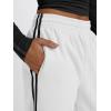imageTrendy Queen Womens High Waisted Drawstring Sweatpants Casual Baggy Joggers Pants with PocketsWhite