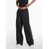 imageTrendy Queen Womens Wide Leg Sweatpants Baggy Lounge Pants with Pockets High Waisted Track Drawstring JoggersBlack