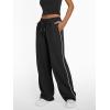 imageTrendy Queen Womens Wide Leg Sweatpants Baggy Lounge Pants with Pockets High Waisted Track Drawstring JoggersBlack