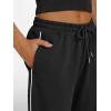 imageTrendy Queen Womens Wide Leg Sweatpants Baggy Lounge Pants with Pockets High Waisted Track Drawstring JoggersBlack