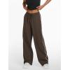 imageTrendy Queen Womens Wide Leg Sweatpants Baggy Lounge Pants with Pockets High Waisted Track Drawstring JoggersBrown