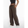 imageTrendy Queen Womens Wide Leg Sweatpants Baggy Lounge Pants with Pockets High Waisted Track Drawstring JoggersBrown