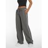 imageTrendy Queen Womens Wide Leg Sweatpants Baggy Lounge Pants with Pockets High Waisted Track Drawstring JoggersDark Grey