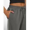 imageTrendy Queen Womens Wide Leg Sweatpants Baggy Lounge Pants with Pockets High Waisted Track Drawstring JoggersDark Grey