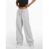 imageTrendy Queen Womens Wide Leg Sweatpants Baggy Lounge Pants with Pockets High Waisted Track Drawstring JoggersGray