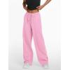 imageTrendy Queen Womens Wide Leg Sweatpants Baggy Lounge Pants with Pockets High Waisted Track Drawstring JoggersPink
