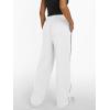 imageTrendy Queen Womens Wide Leg Sweatpants Baggy Lounge Pants with Pockets High Waisted Track Drawstring JoggersWhite
