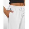 imageTrendy Queen Womens Wide Leg Sweatpants Baggy Lounge Pants with Pockets High Waisted Track Drawstring JoggersWhite