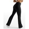 imageTrendy Queen Womens Wide Leg Yoga Pants Bootcut Workout Flare Leggings Trendy High Waisted Fold Over 2024 Fall OutfitsBlack
