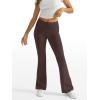 imageTrendy Queen Womens Wide Leg Yoga Pants Bootcut Workout Flare Leggings Trendy High Waisted Fold Over 2024 Fall OutfitsBrown