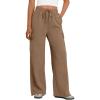 imageTrendy Queen Womens Cargo Sweatpants Wide Leg High Waisted Baggy Drawstring Sweat Pants Fall Flared Pants with PocketsCoffee