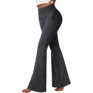 imageTrendy Queen Women Flare Yoga Pants Y2k Leggings High Waisted Workout Pant Fall Fashion 2025Charcoal