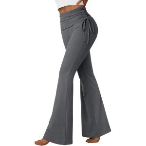 imageTrendy Queen Women Flare Yoga Pants Y2k Leggings High Waisted Workout Pant Fall Fashion 2025Darkgray