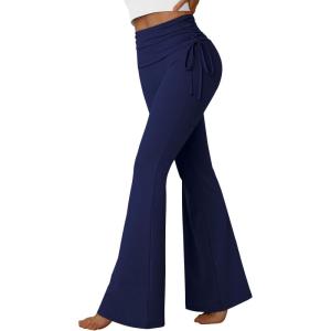 imageTrendy Queen Women Flare Yoga Pants Y2k Leggings High Waisted Workout Pant Fall Fashion 2025Navy