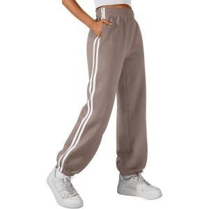 imageTrendy Queen Womens High Waisted Drawstring Sweatpants Casual Baggy Joggers Pants with PocketsSand