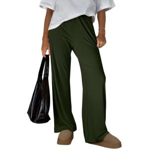 imageTrendy Queen Womens Wide Leg Pants Sweatpants Comfy Lounge Fit Loose Flowy Pants Fall Fashion Clothes Outfits 2025Armygreen
