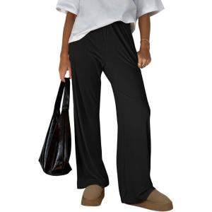 imageTrendy Queen Womens Wide Leg Pants Sweatpants Comfy Lounge Fit Loose Flowy Pants Fall Fashion Clothes Outfits 2025Black