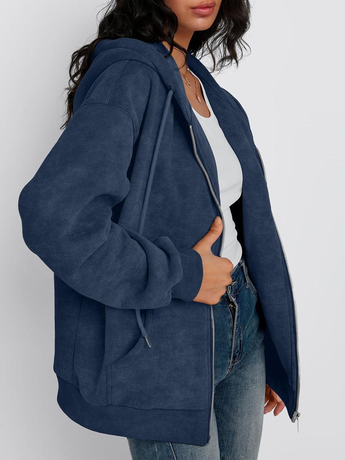 imageTrendy Queen Zip Up Hoodies for Women Acid Wash Oversized Sweatshirts Fall Cute Y2k Clothes Winter Jackets Vintage StreetwearNavyblue