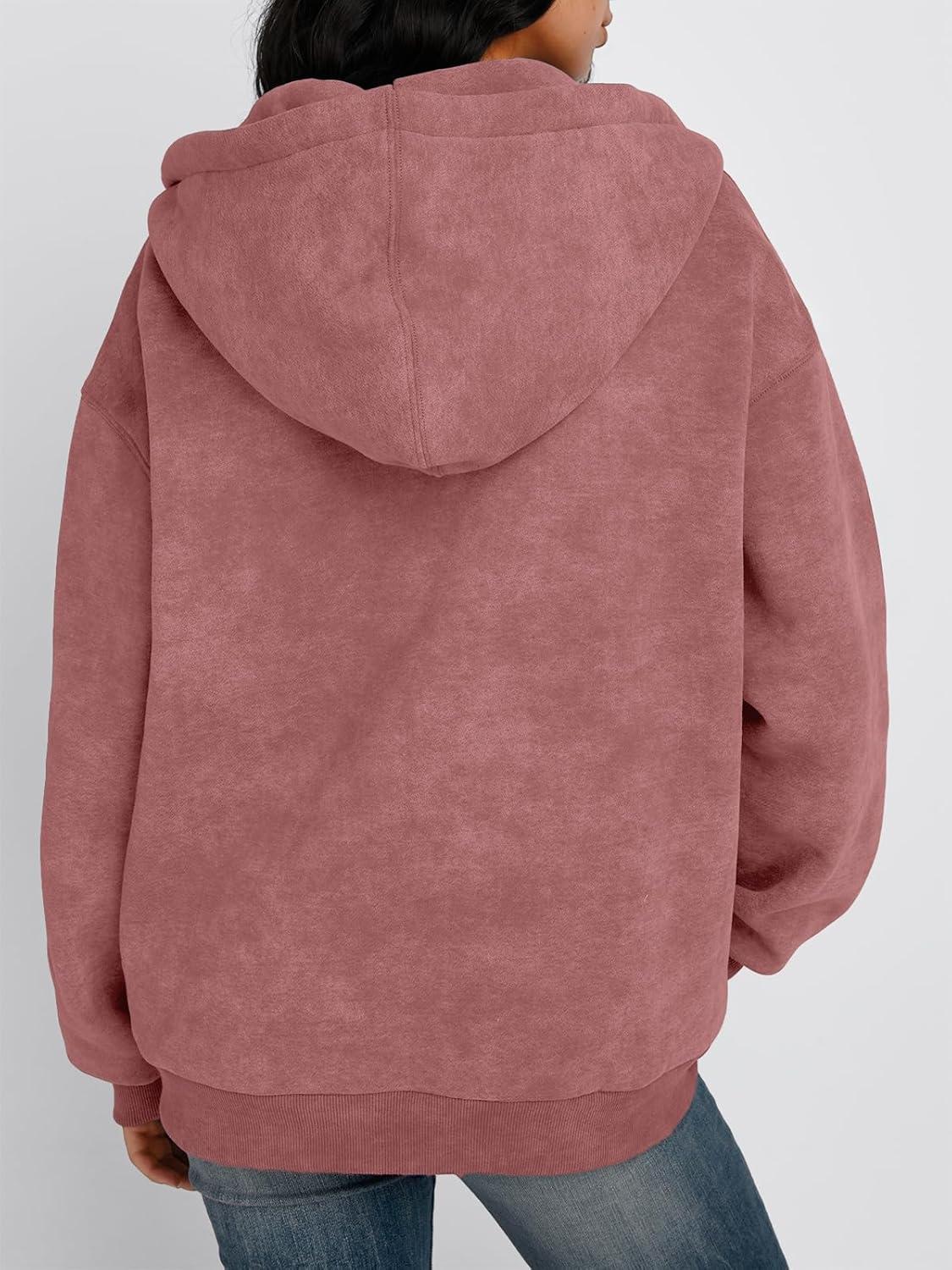 imageTrendy Queen Zip Up Hoodies for Women Acid Wash Oversized Sweatshirts Fall Cute Y2k Clothes Winter Jackets Vintage StreetwearPink
