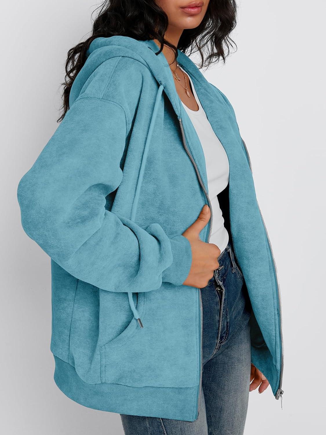 imageTrendy Queen Zip Up Hoodies for Women Acid Wash Oversized Sweatshirts Fall Cute Y2k Clothes Winter Jackets Vintage StreetwearSkyblue