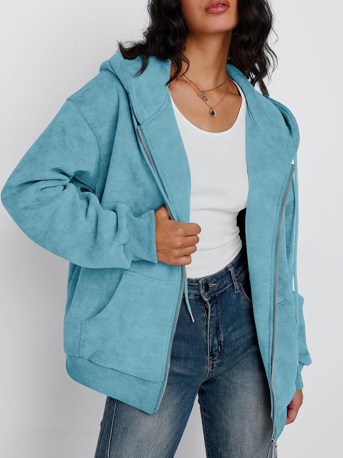 imageTrendy Queen Zip Up Hoodies for Women Acid Wash Oversized Sweatshirts Fall Cute Y2k Clothes Winter Jackets Vintage StreetwearSkyblue