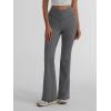 imageTrendy Queen Flare Leggings for Women Wide Leg Yoga Pants V Crossover High Waisted Bootcut Work Pants Fall Outfits 2024Grey
