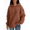 imageTrendy Queen Women Hoodies Fleece Sweatshirts Long Sleeve Pullover Jackets Fall Fashion with Pocket 2025 Y2k ClothesBrown