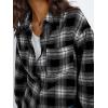 imageTrendy Queen Women Shackets Long Sleeve Flannel Shirts Button Down Blouse Plaid Tops Fall Outfits Fashion Winter Jackets 2024Black