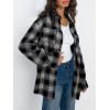 imageTrendy Queen Women Shackets Long Sleeve Flannel Shirts Button Down Blouse Plaid Tops Fall Outfits Fashion Winter Jackets 2024Black