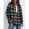 imageTrendy Queen Women Shackets Long Sleeve Flannel Shirts Button Down Blouse Plaid Tops Fall Outfits Fashion Winter Jackets 2024Black
