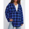 imageTrendy Queen Women Shackets Long Sleeve Flannel Shirts Button Down Blouse Plaid Tops Fall Outfits Fashion Winter Jackets 2024Blue