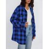 imageTrendy Queen Women Shackets Long Sleeve Flannel Shirts Button Down Blouse Plaid Tops Fall Outfits Fashion Winter Jackets 2024Blue