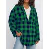 imageTrendy Queen Women Shackets Long Sleeve Flannel Shirts Button Down Blouse Plaid Tops Fall Outfits Fashion Winter Jackets 2024Green