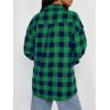 imageTrendy Queen Women Shackets Long Sleeve Flannel Shirts Button Down Blouse Plaid Tops Fall Outfits Fashion Winter Jackets 2024Green