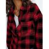 imageTrendy Queen Women Shackets Long Sleeve Flannel Shirts Button Down Blouse Plaid Tops Fall Outfits Fashion Winter Jackets 2024Red