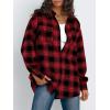 imageTrendy Queen Women Shackets Long Sleeve Flannel Shirts Button Down Blouse Plaid Tops Fall Outfits Fashion Winter Jackets 2024Red