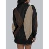 imageTrendy Queen Womens Color Block Argyle Plaid Oversized Chunky Knit Crewneck Sweaters 2024Black Nutmeg